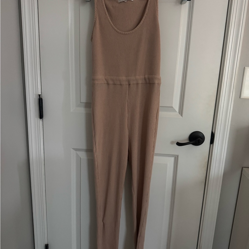 House of CB Ribbed Beige Jumpsuit